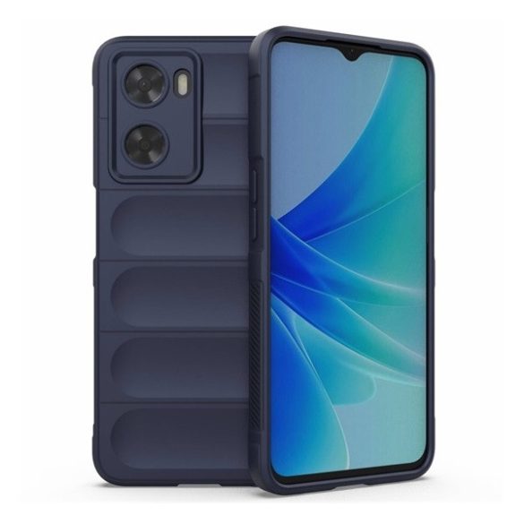 Oppo A57 5G / A77 5G, Szilikon tok, közepesen ütésálló, 3D minta, sötétkék