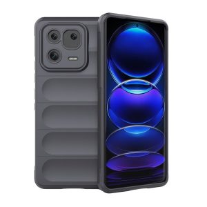 Xiaomi 13 Pro, Szilikon tok, közepesen ütésálló, 3D minta, sötétszürke