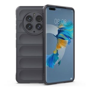 Huawei Mate 50 Pro, Szilikon tok, közepesen ütésálló, 3D minta, sötétszürke