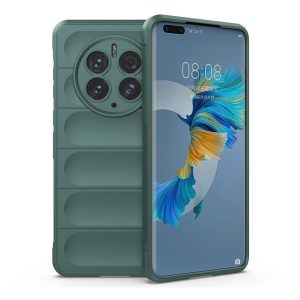 Huawei Mate 50 Pro, Szilikon tok, közepesen ütésálló, 3D minta, sötétzöld