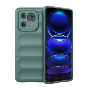 Xiaomi 13 Pro, Szilikon tok, közepesen ütésálló, 3D minta, sötétzöld