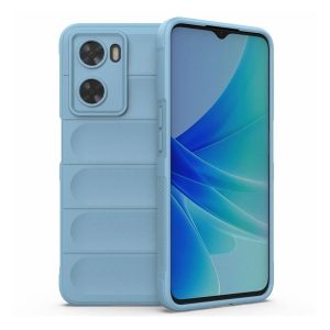 Oppo A57 5G / A77 5G, Szilikon tok, közepesen ütésálló, 3D minta, világoskék