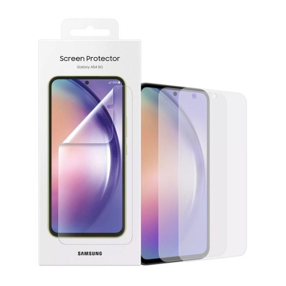 Samsung Galaxy A54 5G SM-A546B, Kijelzővédő fólia (az íves részre nem hajlik rá!), Clear Prémium, gyári, 2 db / csomag