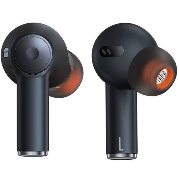 Bluetooth sztereó fülhallgató, v5.3, TWS, töltőtok, zajszűrővel, Baseus Bowie EX, fekete