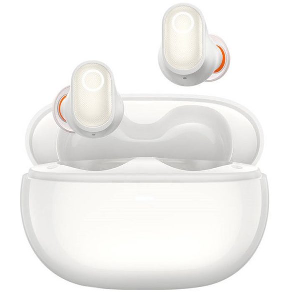 Bluetooth sztereó fülhallgató, v5.2, TWS, töltőtok, zajszűrővel, érintés vezérlés, Baseus Bowie WM05, fehér