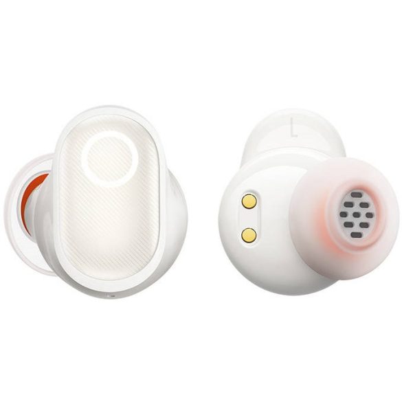 Bluetooth sztereó fülhallgató, v5.2, TWS, töltőtok, zajszűrővel, érintés vezérlés, Baseus Bowie WM05, fehér