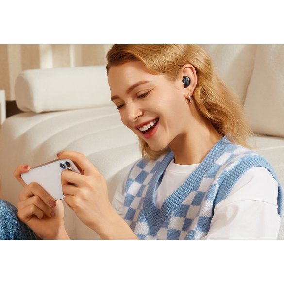 Bluetooth sztereó fülhallgató, v5.2, TWS, töltőtok, zajszűrővel, érintés vezérlés, Baseus Bowie WM05, fekete