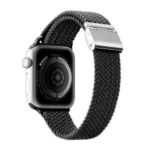 Apple Watch 1-6, SE, SE (2022) (38 / 40 mm) / Watch 7-8 (41 mm), textíl pótszíj, állítható, Dux Ducis Mixture, fekete