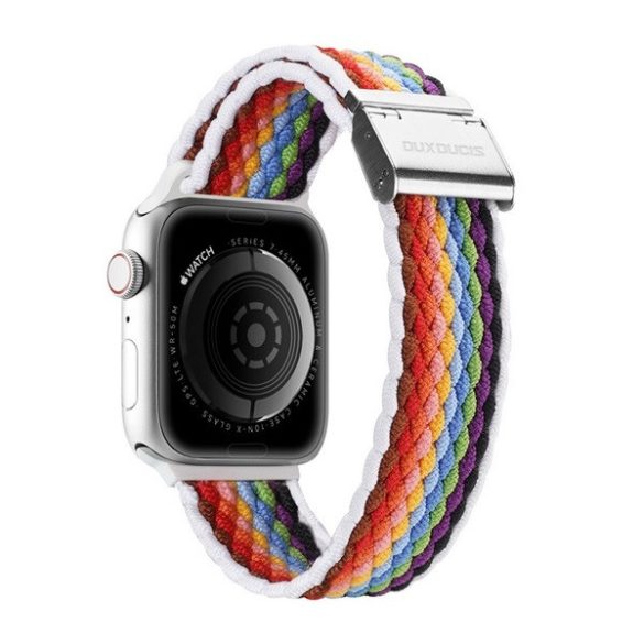 Apple Watch 1-6, SE, SE (2022) (38 / 40 mm) / Watch 7-8 (41 mm), textíl pótszíj, állítható, világos színű csíkos minta, Dux Ducis Mixture, mintás