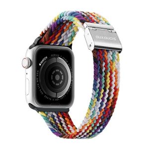 Apple Watch 1-6, SE, SE (2022) (42 / 44 mm) / Watch 7-8 (45 mm) / Watch Ultra (49 mm), textíl pótszíj, állítható, szivárvány minta, Dux Ducis Mixture, mintás