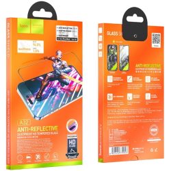   Apple iPhone 13 Pro Max / 14 Plus, Kijelzővédő fólia, ütésálló fólia (az íves részre is!), Tempered Glass (edzett üveg), Full Glue, Hoco A32, fekete