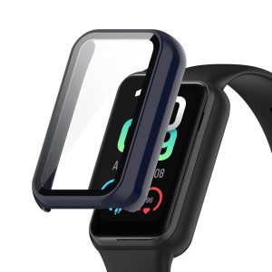 Amazfit Band 7, Műanyag védőkeret, kijelzővédő üveggel, közepesen ütésálló, szíj nélkül, sötétkék