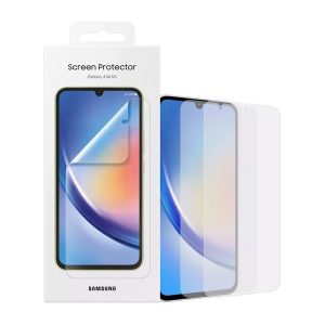 Samsung Galaxy A34 5G SM-A346B, Kijelzővédő fólia (az íves részre nem hajlik rá!), Clear Prémium, gyári, 2 db / csomag