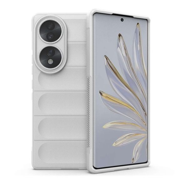 Huawei Honor 70, Szilikon tok, közepesen ütésálló, 3D minta, fehér
