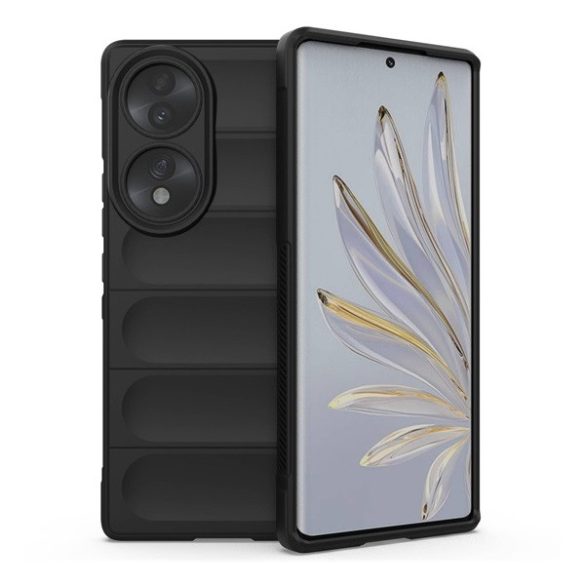 Huawei Honor 70, Szilikon tok, közepesen ütésálló, 3D minta, fekete