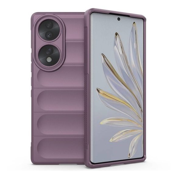 Huawei Honor 70, Szilikon tok, közepesen ütésálló, 3D minta, lila