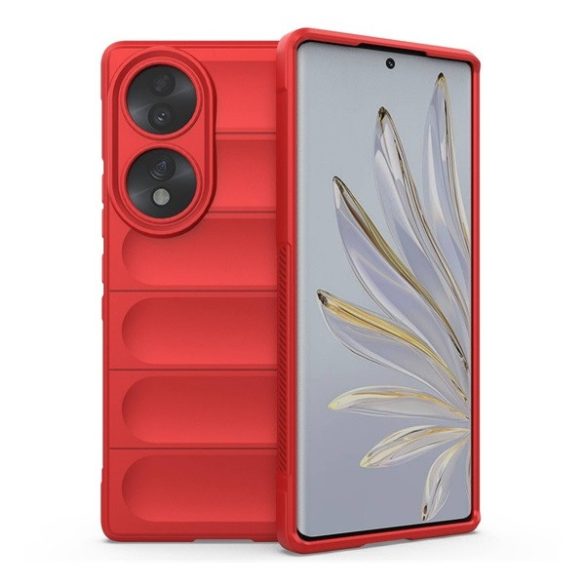 Huawei Honor 70, Szilikon tok, közepesen ütésálló, 3D minta, piros