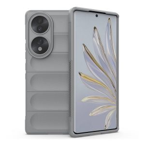 Huawei Honor 70, Szilikon tok, közepesen ütésálló, 3D minta, világosszürke