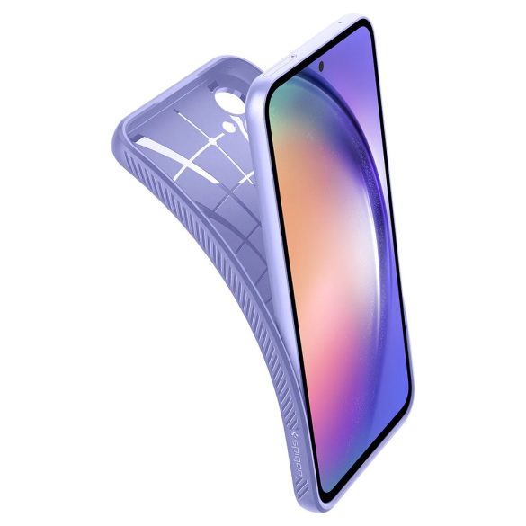 Samsung Galaxy A54 5G SM-A546B, Szilikon tok, Spigen Liquid Air, háromszög minta, lila