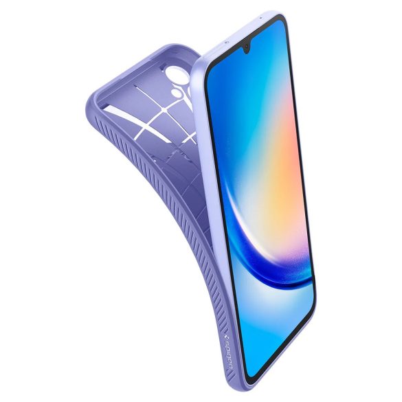 Samsung Galaxy A34 5G SM-A346B, Szilikon tok, Spigen Liquid Air, háromszög minta, lila