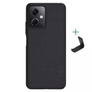 Xiaomi Redmi Note 12 5G / Poco X5 5G, Műanyag hátlap védőtok, stand, Nillkin Super Frosted, fekete