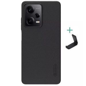 Xiaomi Redmi Note 12 Pro 5G / Poco X5 Pro 5G, Műanyag hátlap védőtok, stand, Nillkin Super Frosted, fekete