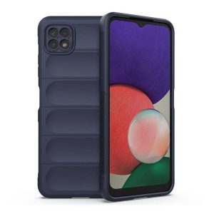 Samsung Galaxy A22 5G SM-A226B, Szilikon tok, közepesen ütésálló, 3D minta, sötétkék