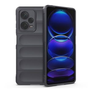 Xiaomi Redmi Note 12 Pro Plus 5G, Szilikon tok, közepesen ütésálló, 3D minta, sötétszürke