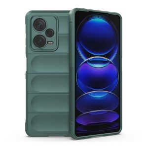 Xiaomi Redmi Note 12 Pro Plus 5G, Szilikon tok, közepesen ütésálló, 3D minta, sötétzöld