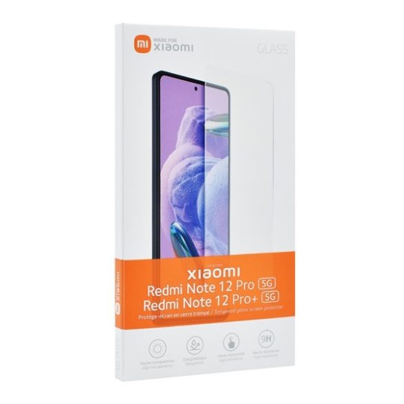 Xiaomi Redmi Note 12 Pro 5G / 12 Pro Plus 5G / Poco X5 Pro 5G, Kijelzővédő fólia, ütésálló fólia (az íves részre NEM hajlik rá!), Tempered Glass (edzett üveg), Clear, gyári