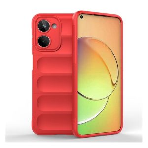 Realme 10 4G, Szilikon tok, közepesen ütésálló, 3D minta, piros