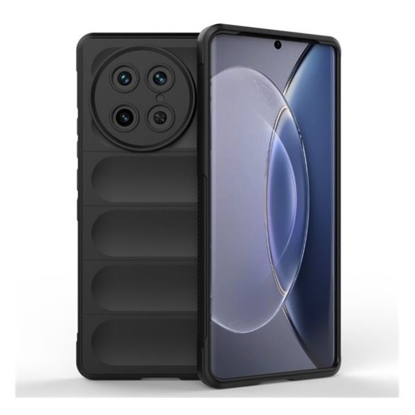 Vivo X90 Pro, Szilikon tok, közepesen ütésálló, 3D minta, fekete