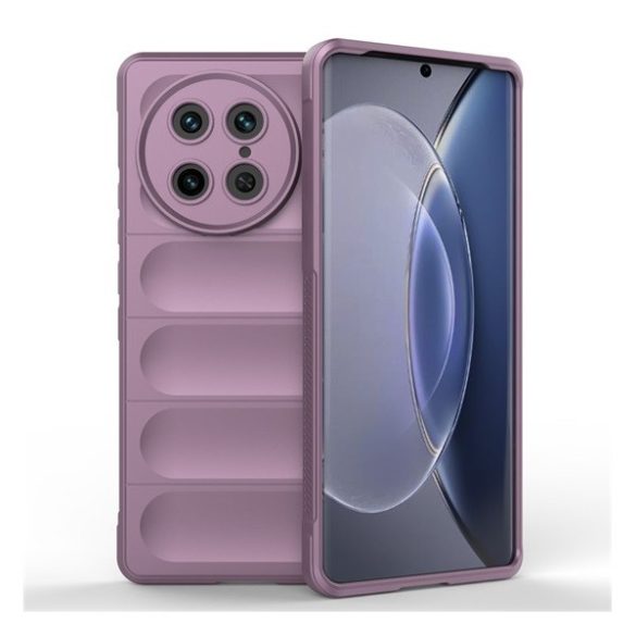 Vivo X90 Pro, Szilikon tok, közepesen ütésálló, 3D minta, lila