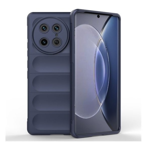 Vivo X90 Pro, Szilikon tok, közepesen ütésálló, 3D minta, sötétkék