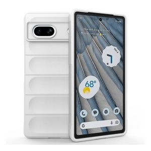 Google Pixel 7a, Szilikon tok, közepesen ütésálló, 3D minta, fehér