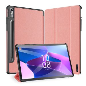 Lenovo Tab P11 Pro (11.2) (2. generáció) TB-132FU, mappa tok, Ceruza tartóval, Trifold, Dux Ducis Domo, rózsaszín