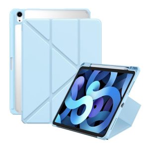 Apple iPad Air (2020 / 2022) / iPad Air 11 (2024), mappa tok, Apple Pencil tartóval, Origami Smart Case, Baseus Minimalist, világoskék