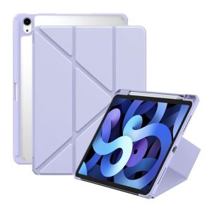 Apple iPad Air (2020 / 2022) / iPad Air 11 (2024), mappa tok, Apple Pencil tartóval, Origami Smart Case, Baseus Minimalist, lila