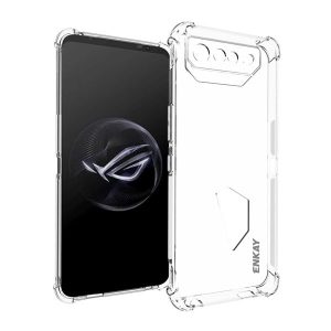 Asus ROG Phone 7 (AI2205_A) / ROG Phone 7 Ultimate (AI2205_E), Szilikon tok, közepesen ütésálló, légpárnás sarok, Enkay, átlátszó