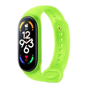 Xiaomi Mi Smart Band 7, szilikon pótszíj, állítható, neonzöld, gyári