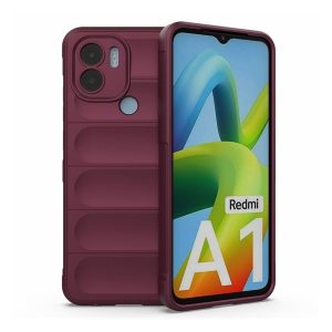 Xiaomi Redmi A1 Plus / A2 Plus / Poco C50, Szilikon tok, közepesen ütésálló, 3D minta, bordó