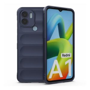 Xiaomi Redmi A1 Plus / A2 Plus / Poco C50, Szilikon tok, közepesen ütésálló, 3D minta, sötétkék