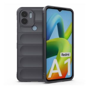 Xiaomi Redmi A1 Plus / A2 Plus / Poco C50, Szilikon tok, közepesen ütésálló, 3D minta, sötétszürke