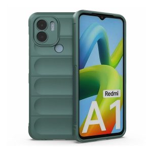 Xiaomi Redmi A1 Plus / A2 Plus / Poco C50, Szilikon tok, közepesen ütésálló, 3D minta, sötétzöld