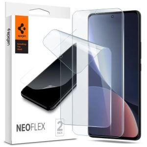 Xiaomi 12 Pro / 12 Pro (Dimensity) / 12S Pro, Kijelzővédő fólia (az íves részre is!), Spigen Neo Flex, Clear Prémium, 2 db / csomag