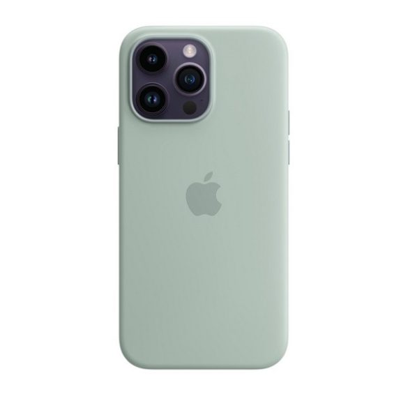 Apple iPhone 14 Pro, Szilikon tok, Magsafe kompatibilis, világoskék, gyári