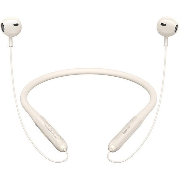 Bluetooth sztereó fülhallgató, v5.2, sportoláshoz, mikrofon, funkció gomb, hangerő szabályzó, Baseus Bowie P1, bézs