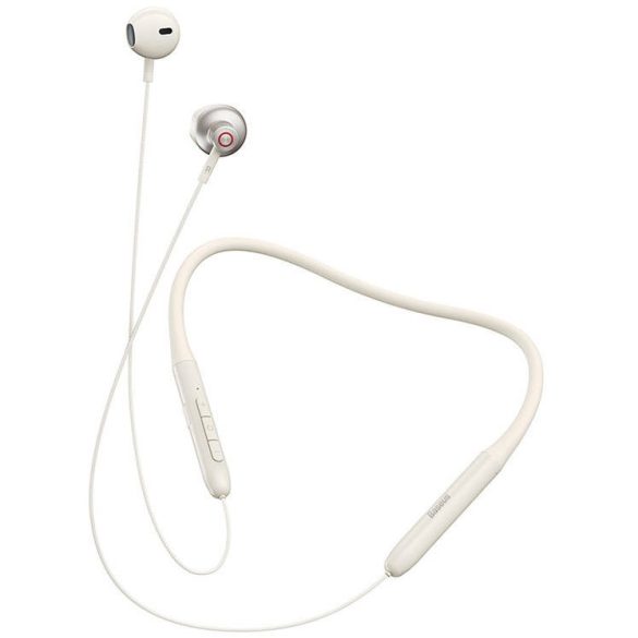 Bluetooth sztereó fülhallgató, v5.2, sportoláshoz, mikrofon, funkció gomb, hangerő szabályzó, Baseus Bowie P1, bézs