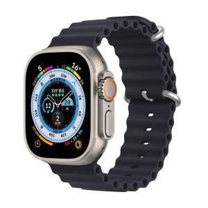 Apple Watch 1-6, SE, SE (2022) (38 / 40 mm) / Watch 7-8 (41 mm), szilikon pótszíj, állítható, hullámos kialakítás, Dux Ducis, sötétszürke