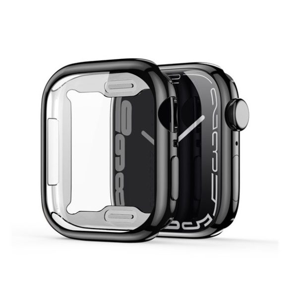 Apple Watch 7 (45mm), Szilikon védőkeret, közepesen ütésálló, szíj nélkül, Dux Ducis Samo, fekete